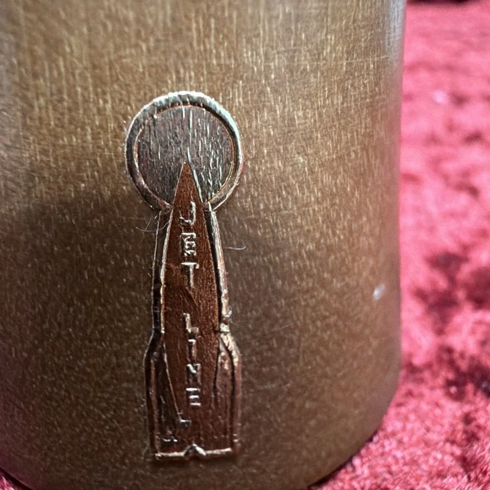 Vintage Jet Line Wood Salt Shaker and Pepper Mill Set Mid Century Modern Chrome